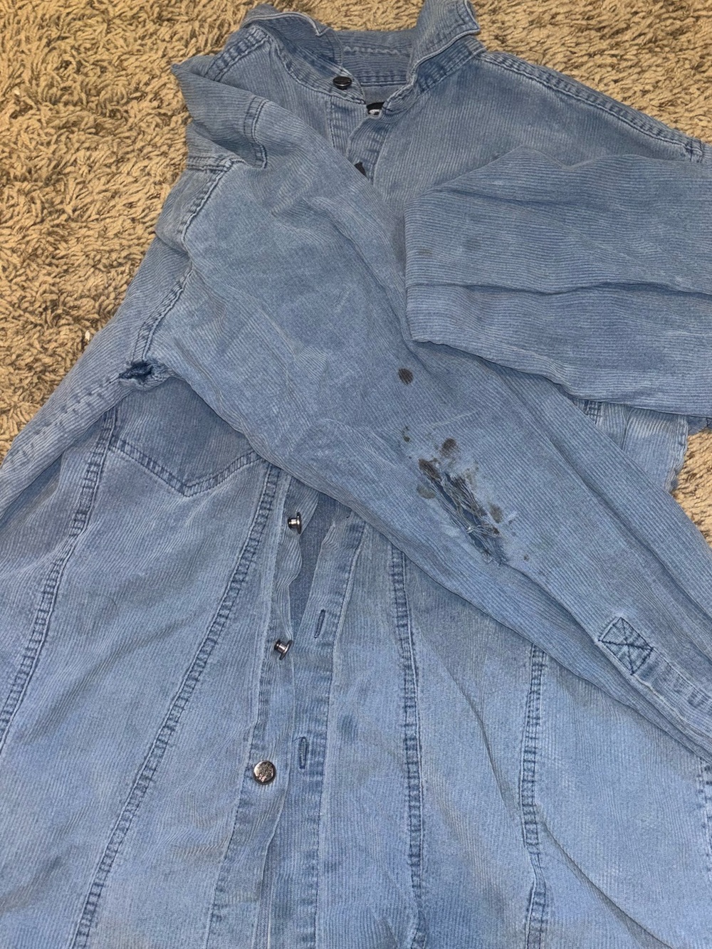 Men's Light Blue Denim Shirt - Classic Casual Button-Up